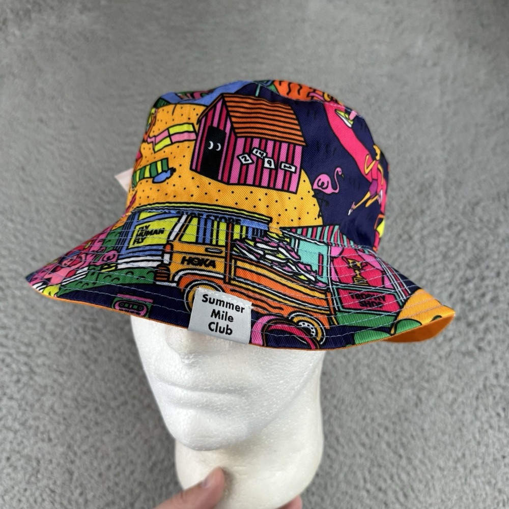 Hoka Running‎ Reversible Bucket Hat Summer Mile Club Running Streetwear One Size